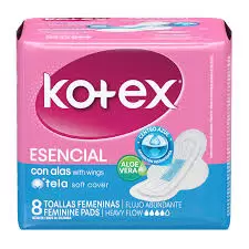 Toallas Sanitarias KOTEX  (esencial) 8 unid.